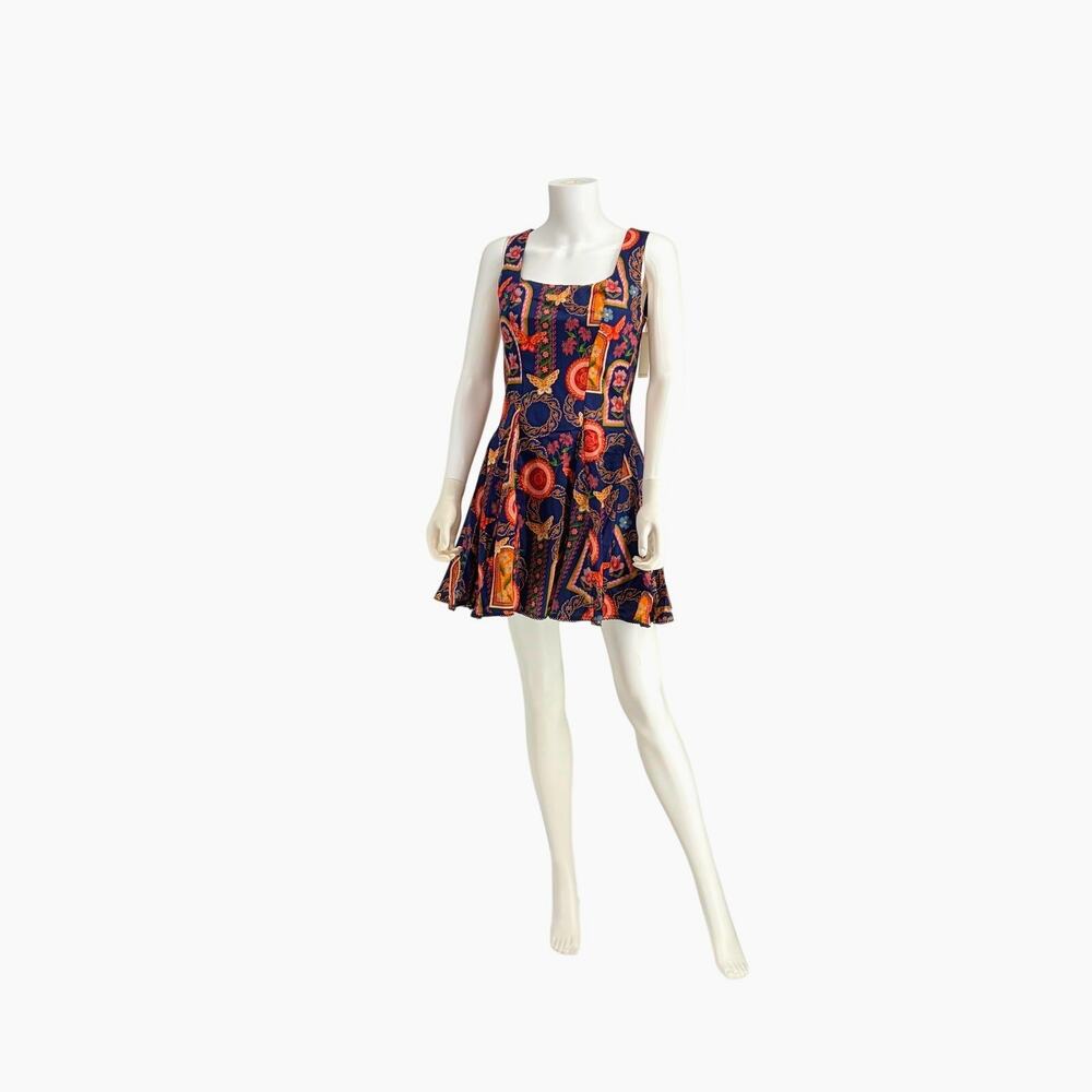NWT Agua Bendita Kristen Mini Dress Floral Medallion Fit Flare Sundress